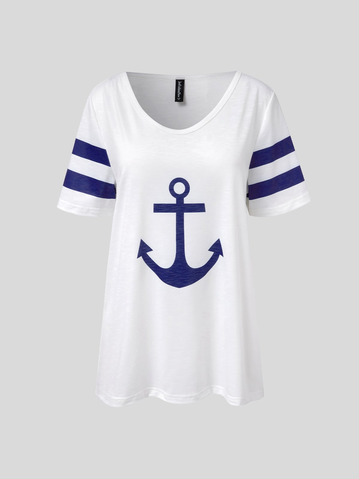 Sea Casual V Neck Anchor T-Shirt