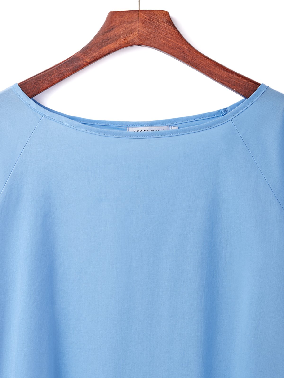 Loose Crew Neck Cotton Shirt & Blouses