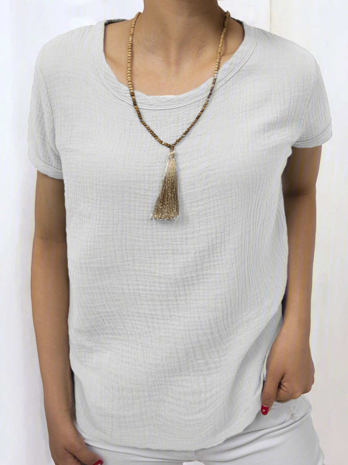 Casual Solid Linen T-shirt