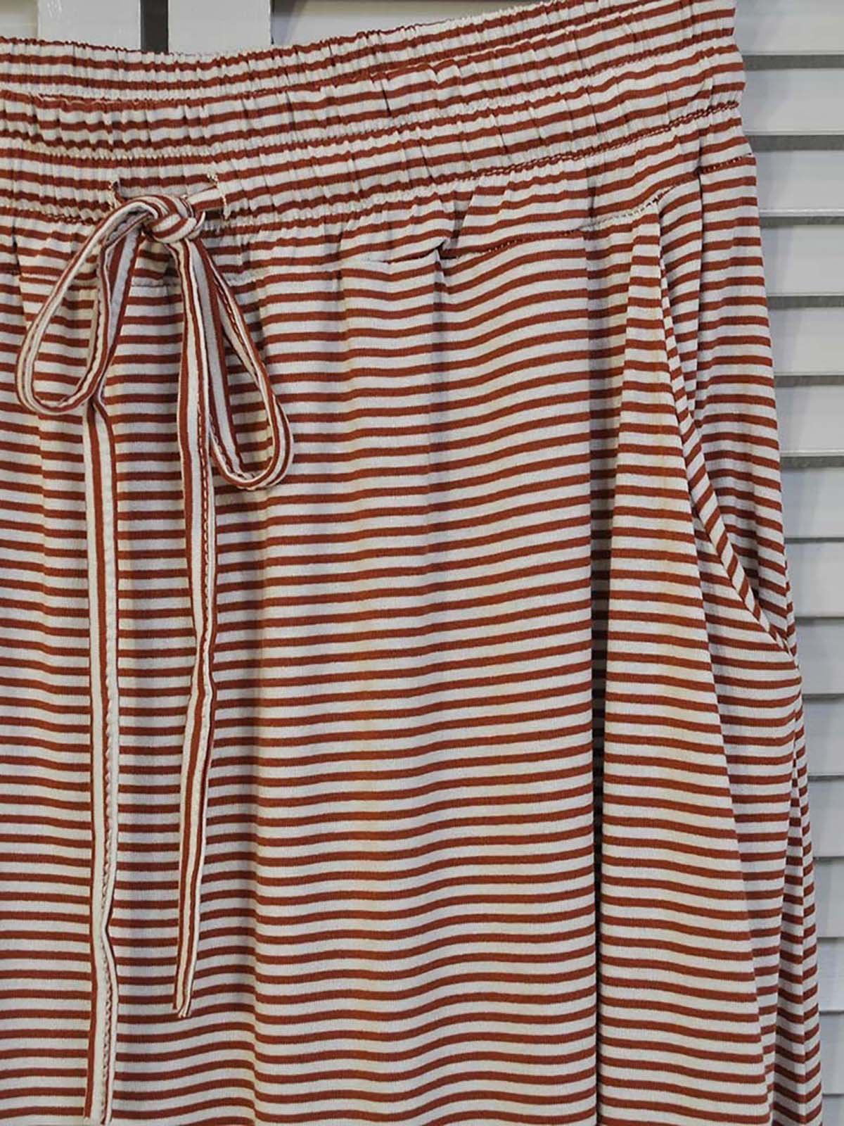 Loose Striped Cotton-Blend Skirt
