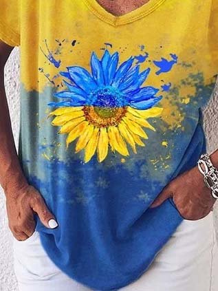 Loose Jersey Floral Vacation T-shirt
