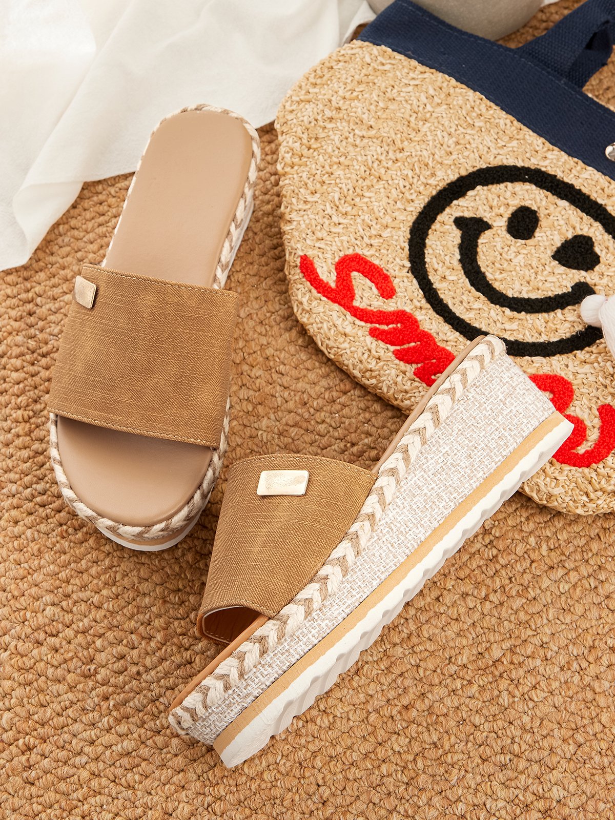 Platform Pu Leather Sandals & Slippers