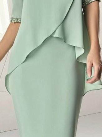 Tight Polyester Fibre Elegant Plain Dress