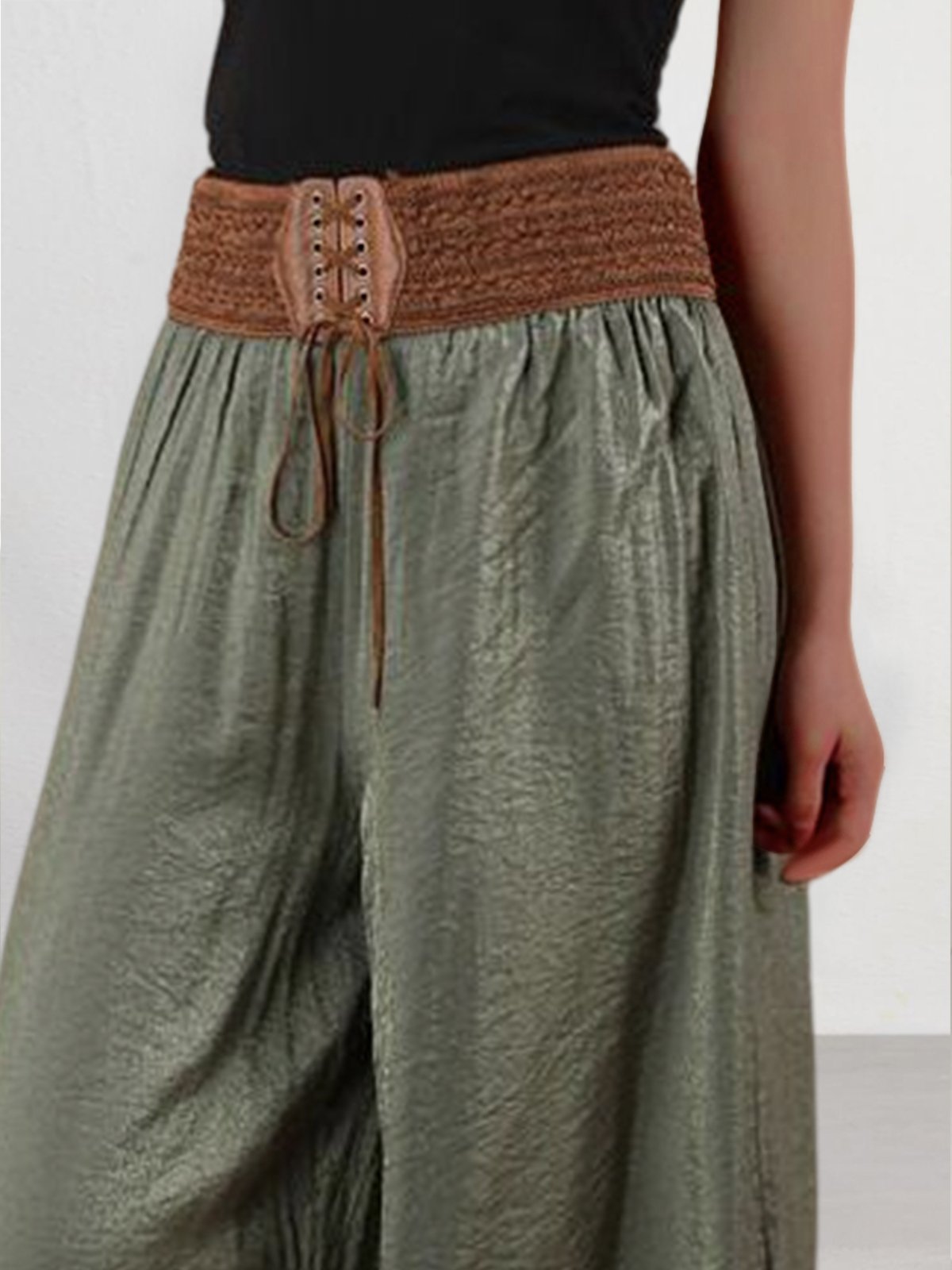 Vacation Plain Linen Pants