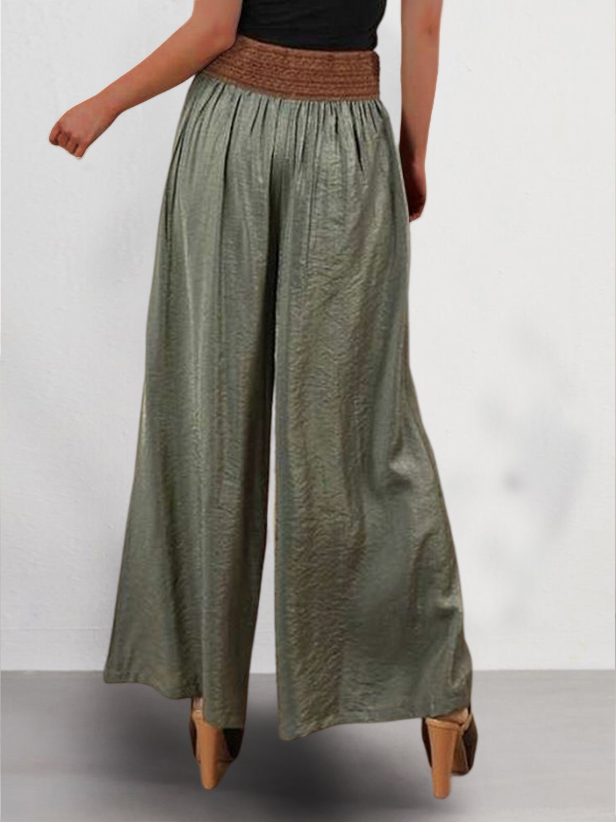 Vacation Plain Linen Pants