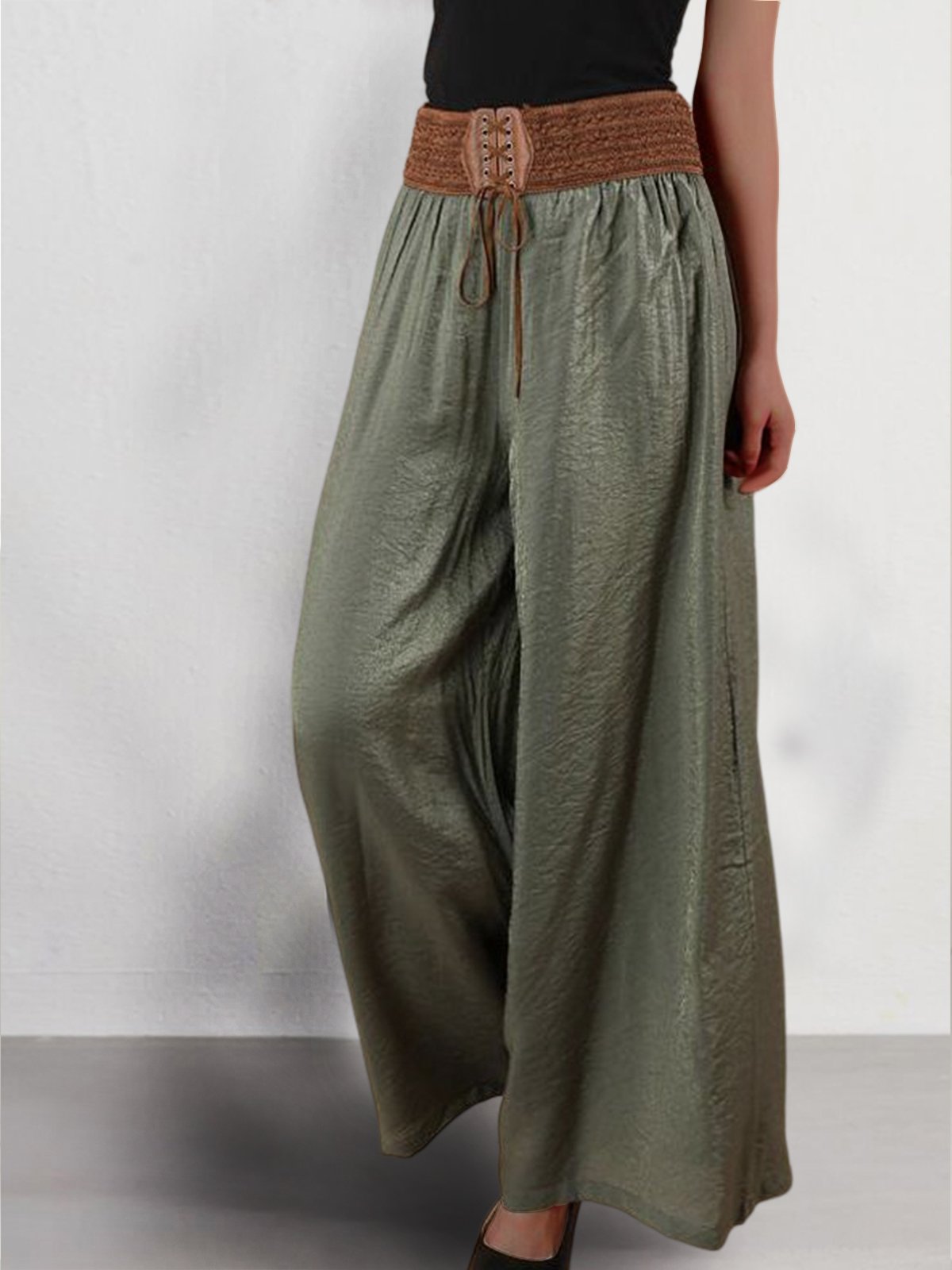 Vacation Plain Linen Pants