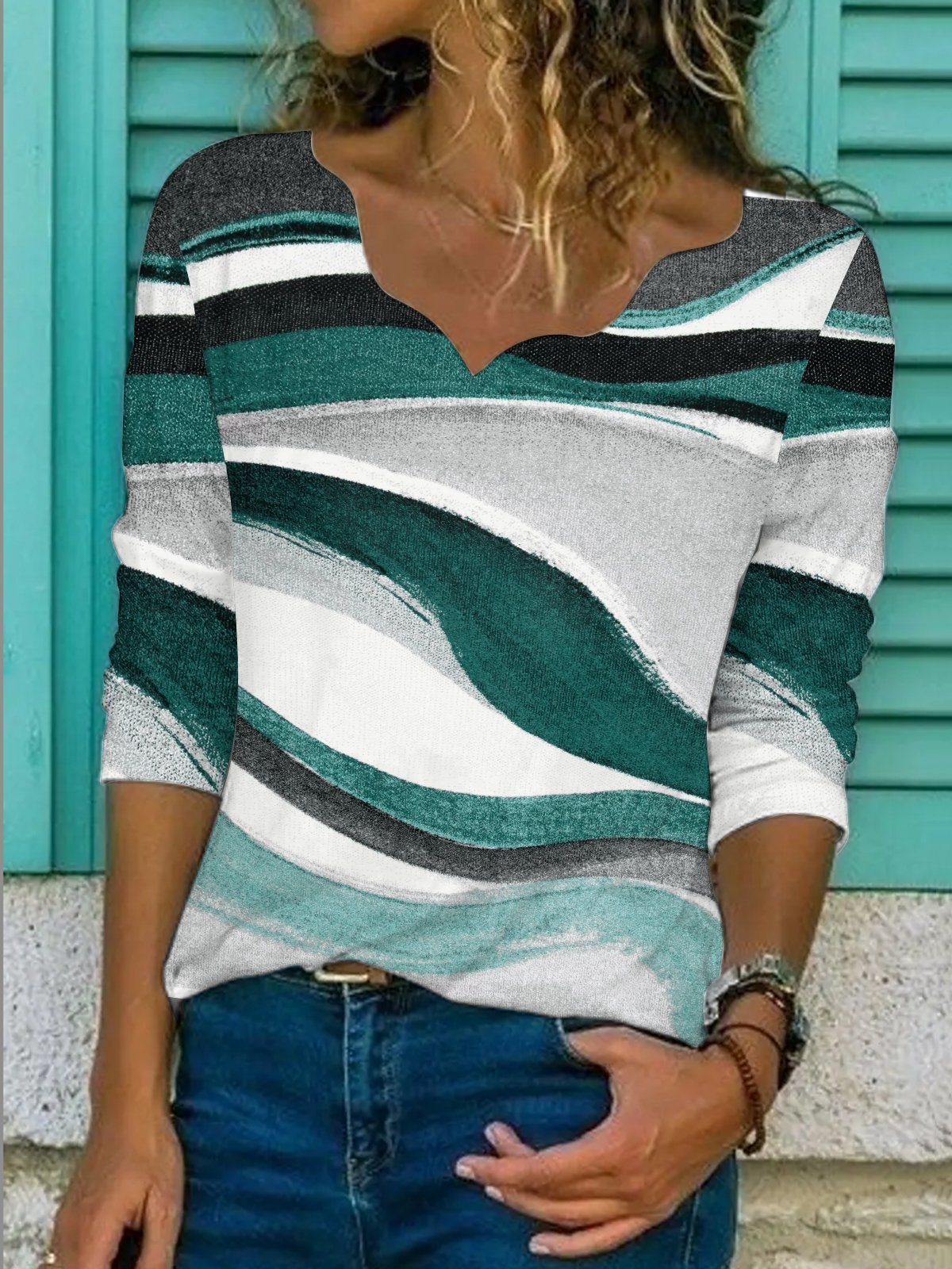 Casual Loose V Neck T-shirt