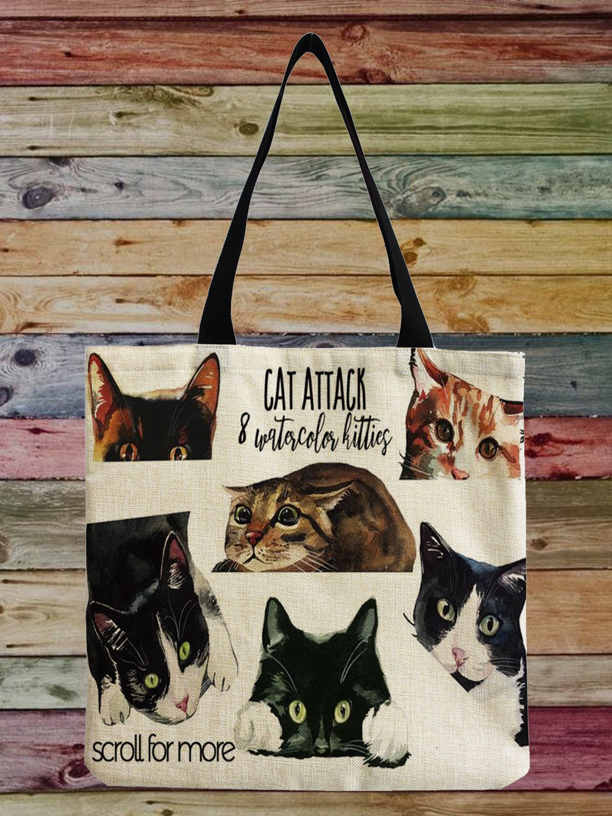 Cat Print Tote Bag Canvas Tote