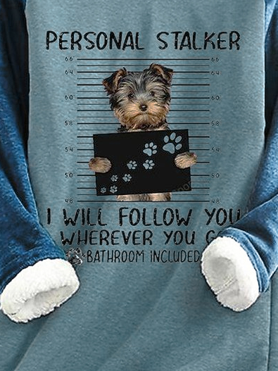 Fun Dog Crew Neck Fleece Thermal Top