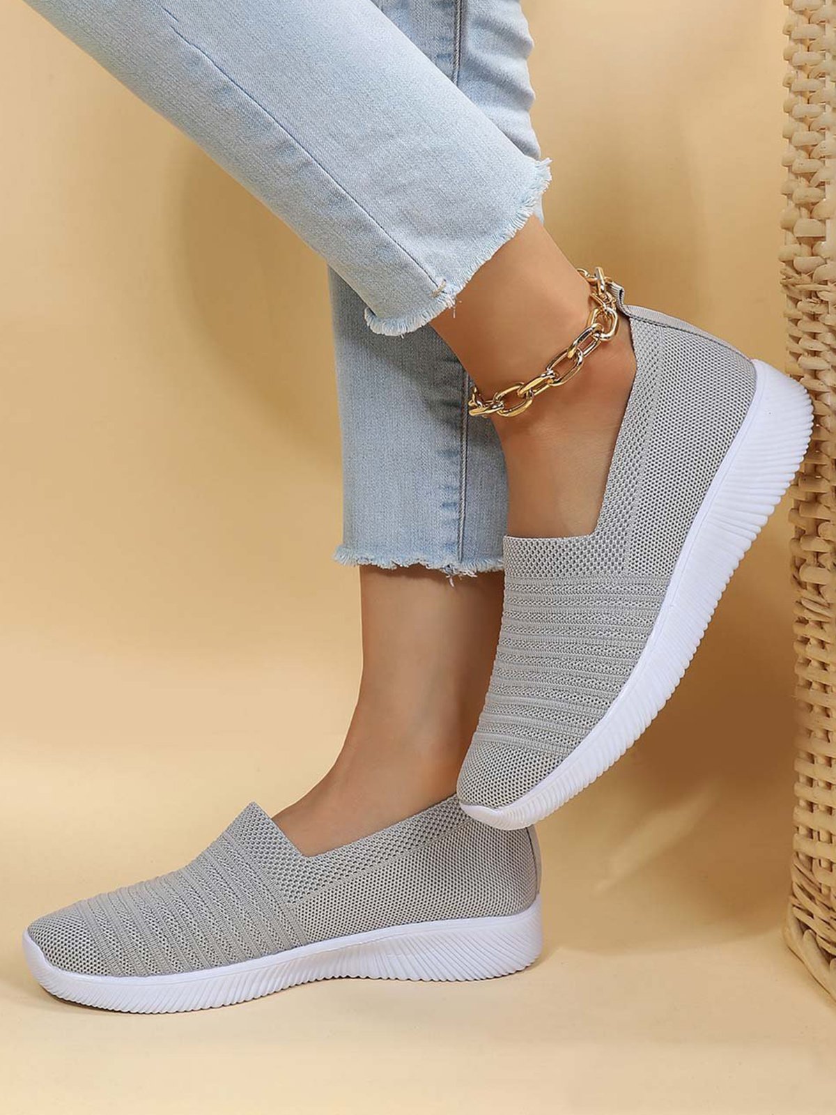 Plus Size Breathable Slip On Sports Sneakers