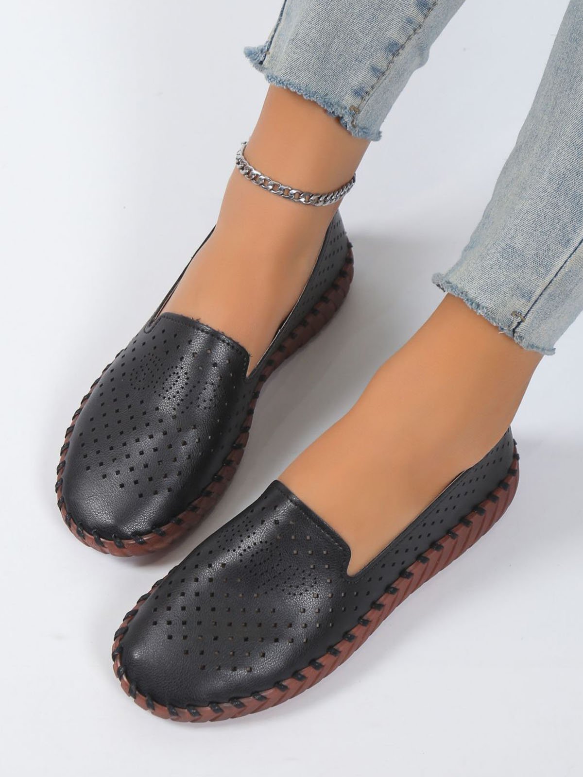 Breathable Hollow out Comfy Sole Slip On Shoes