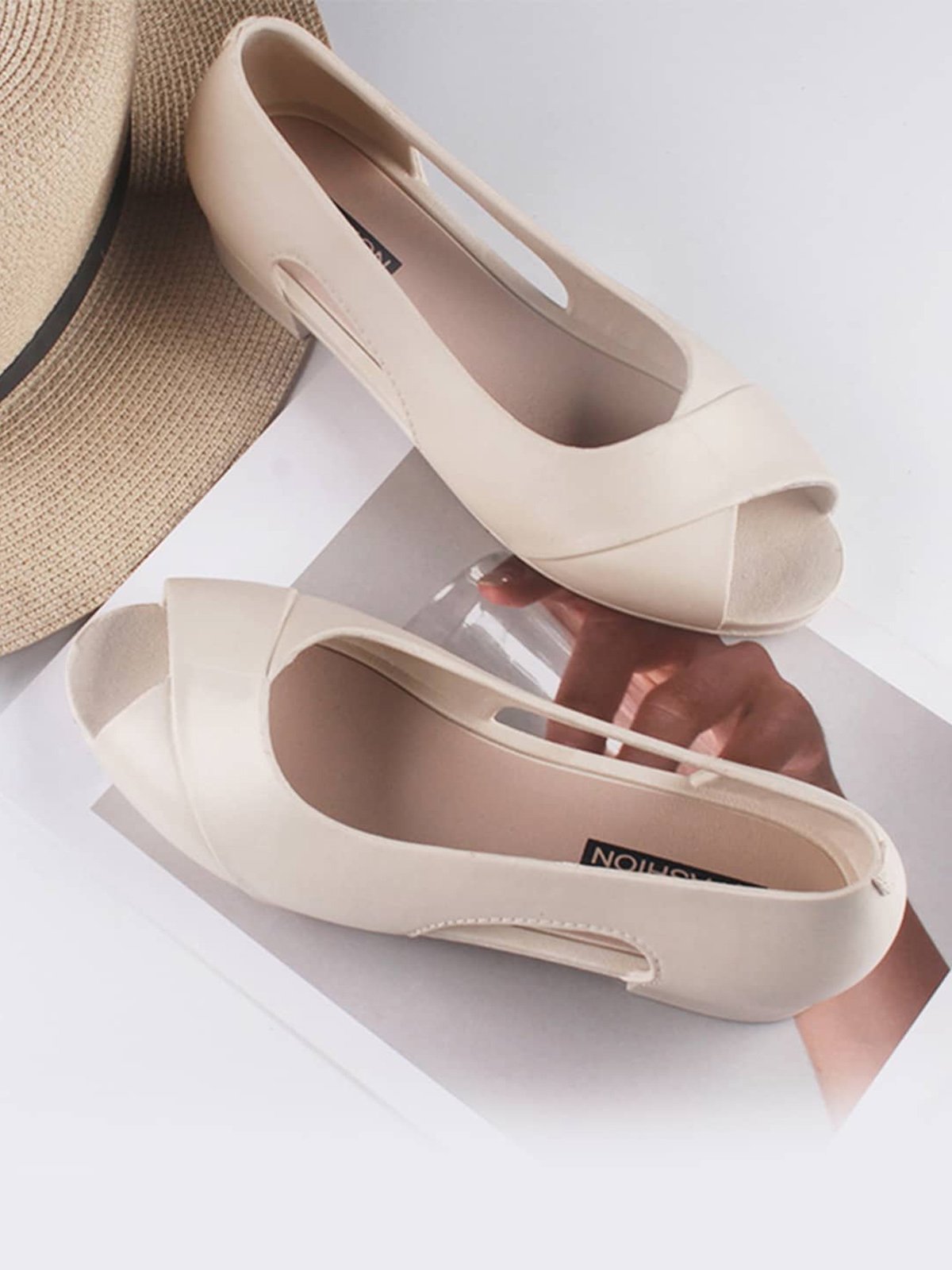 Waterproof Hollow out Peep-Toe Sandals