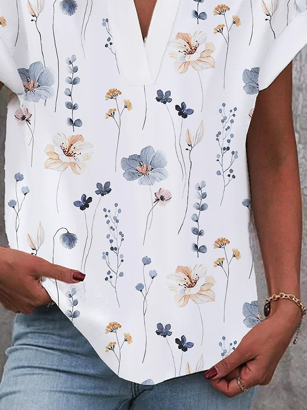 Stand Collar Cotton Casual Loose Shirt