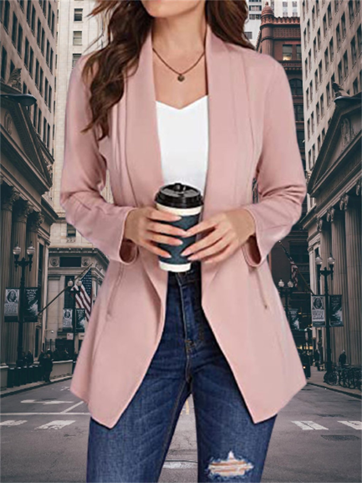 Regular Sleeve Urban Plain Blazer