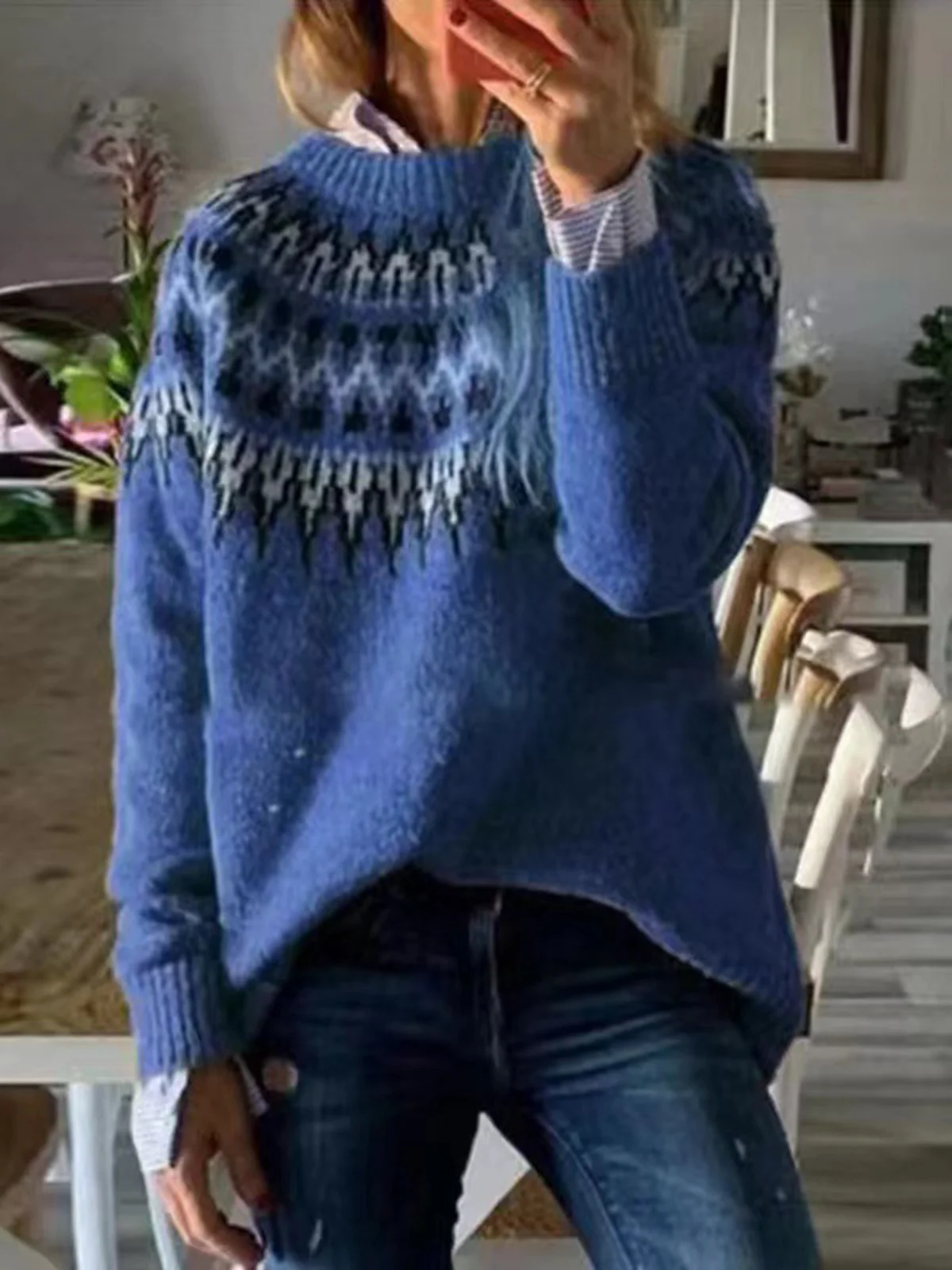 Fair Isle Loose Casual Sweater