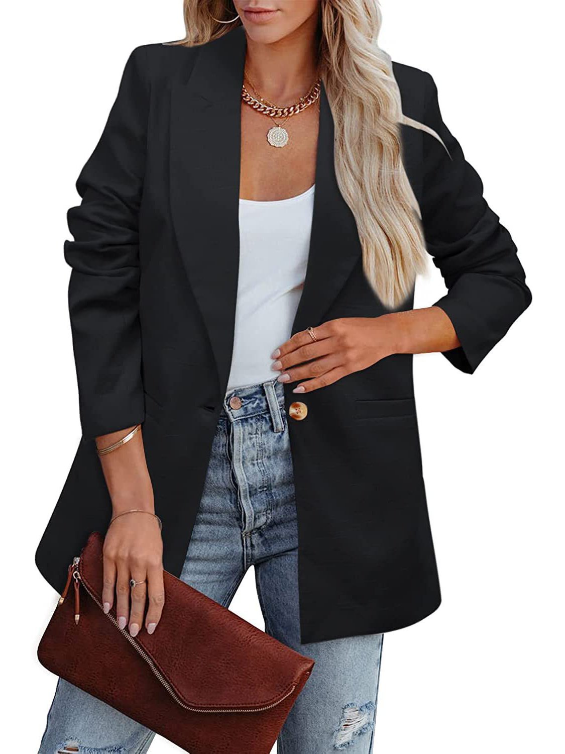 Women's Urban Casual Plain Simple Blazer Commuting Daily Clothing