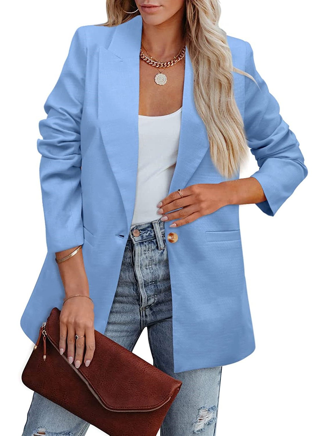 Women's Urban Casual Plain Simple Blazer Commuting Daily Clothing