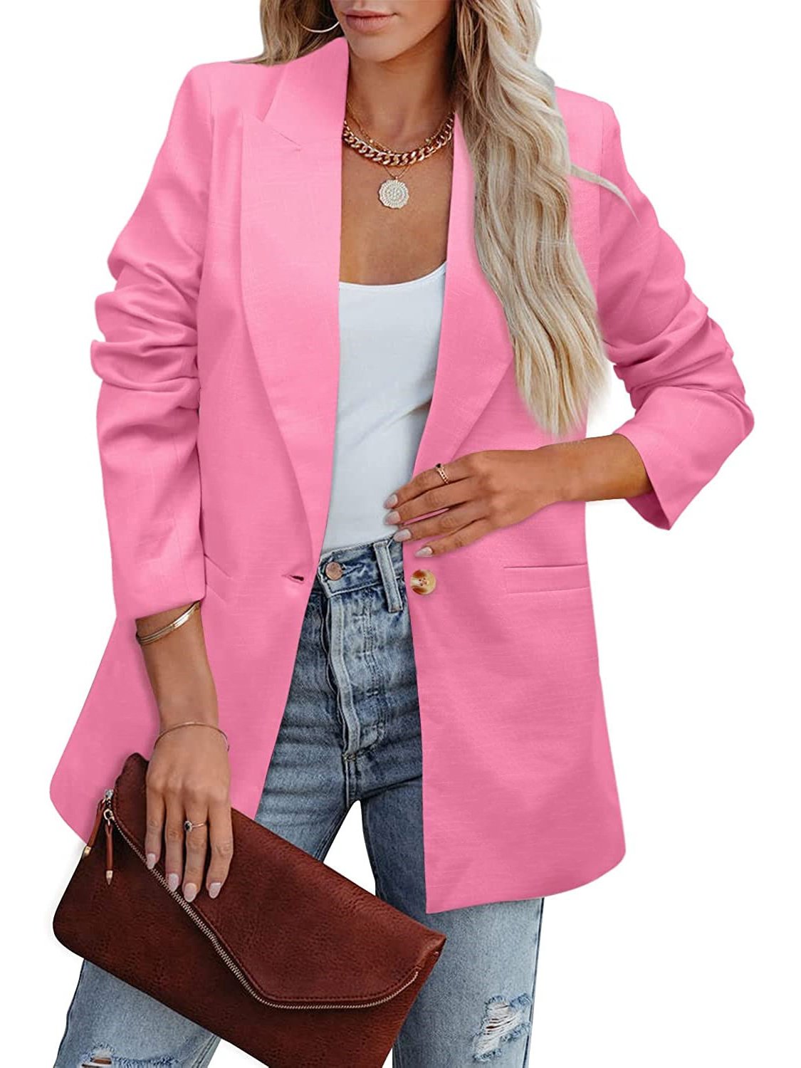 Women's Urban Casual Plain Simple Blazer Commuting Daily Clothing