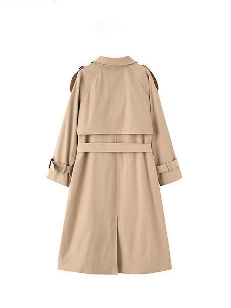 Women's Urban Casual Plain Long Trench Coat Daily Commuting Clothing