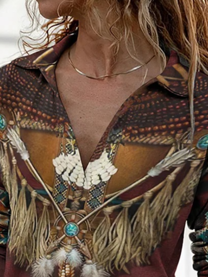 Ethnic Regular Fit Shawl Collar Casual Shirt