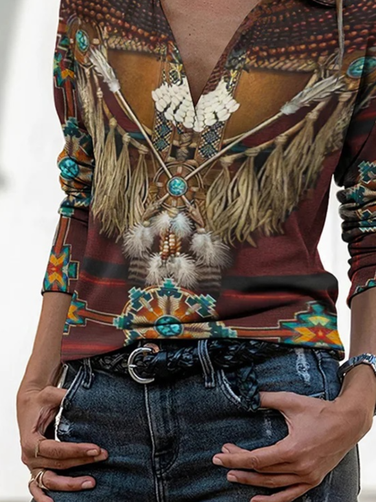 Ethnic Regular Fit Shawl Collar Casual Shirt