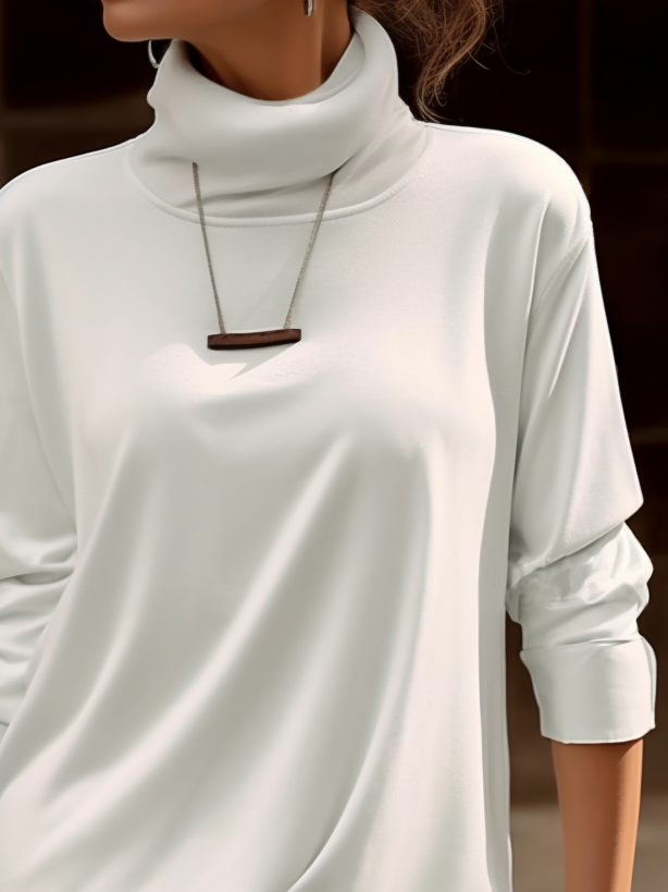 Asymmetric Casual Plain T-Shirt
