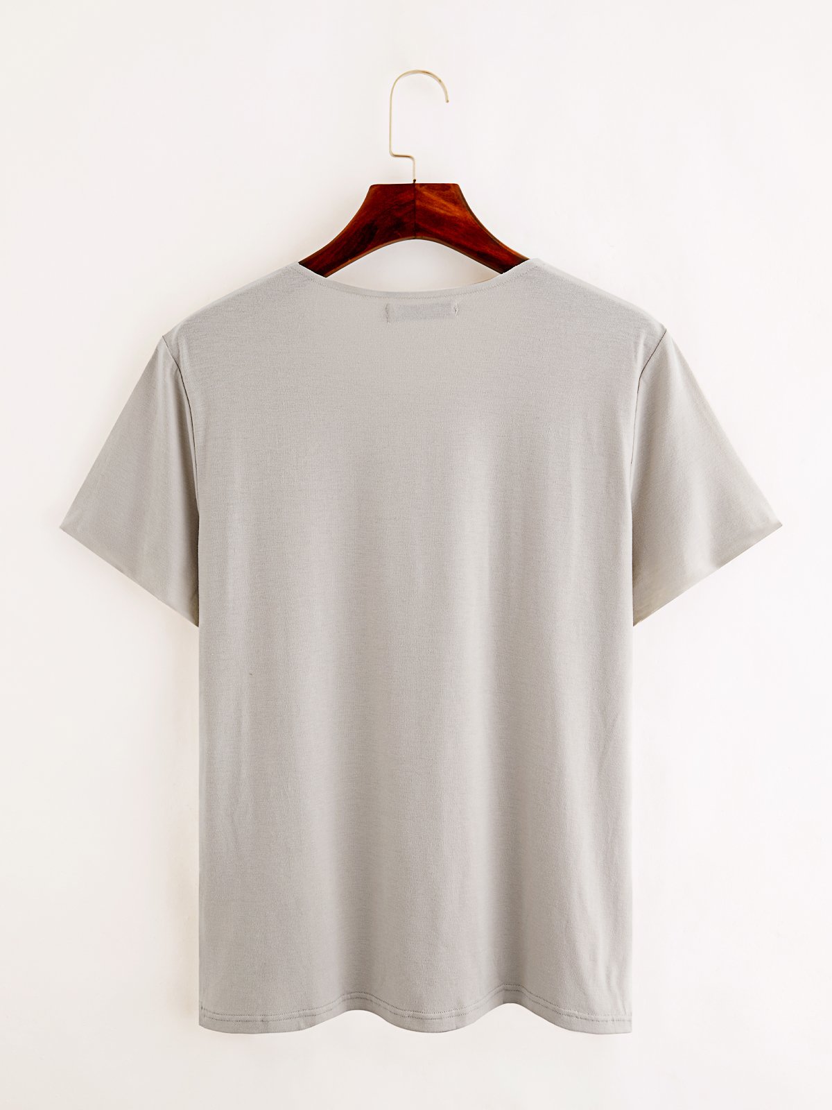 Simple Plain Crew Neck Jersey T-shirt