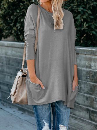 Long Sleeve Cotton-Blend Top