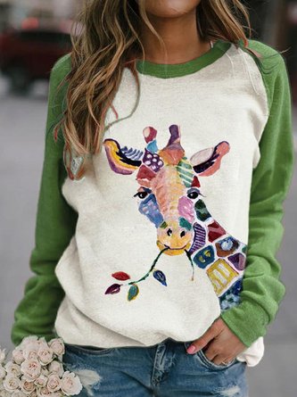 Giraffe Cotton-Blend Sweatshirt 