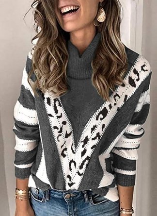 Casual Cotton Long Sleeve Cowl Neck Sweater