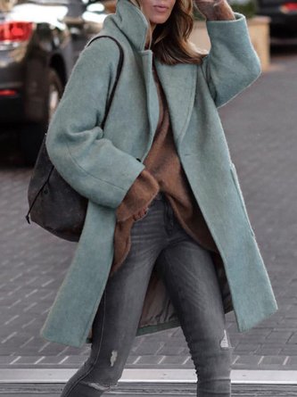 Shawl Collar Woolen Casual Other Coat