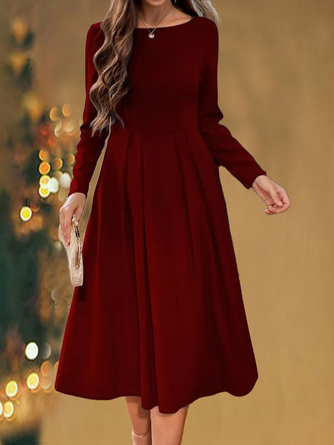 Plain Loose Crew Neck Dress