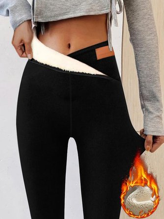 Plain Fleece Warm Leggings