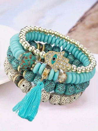 Turquoise Beaded Multilayer Bracelet Casual Vacation Ethnic Women's Jewelry