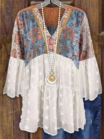 V Neck Loose Elegant Chiffon Shirt