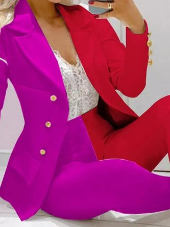 Casual Shawl Collar Two-Piece Set