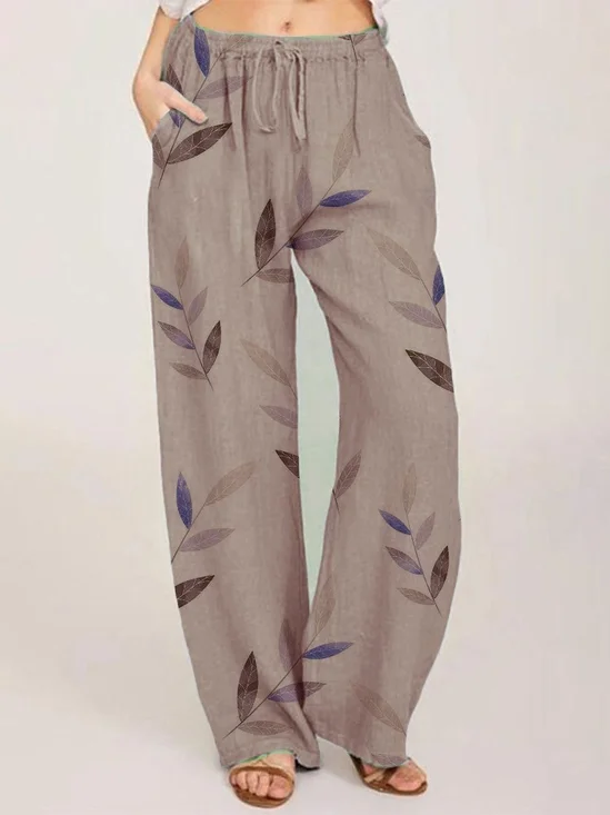 Printed Casual Cotton-Blend Bottoms