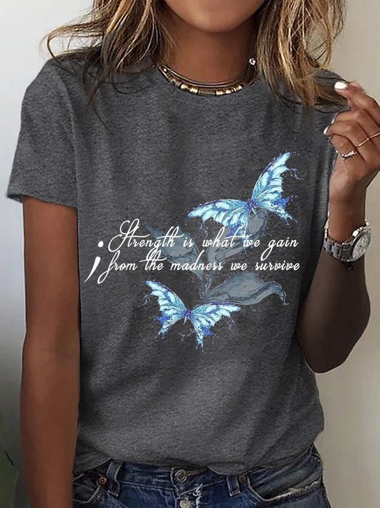 Casual Butterfly Fit Crew Neck T-Shirts