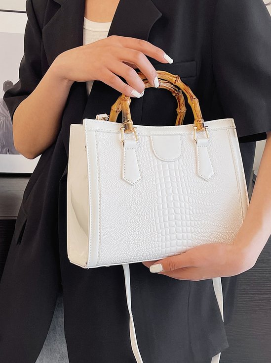Urban Croc Embossed Bamboo Tote
