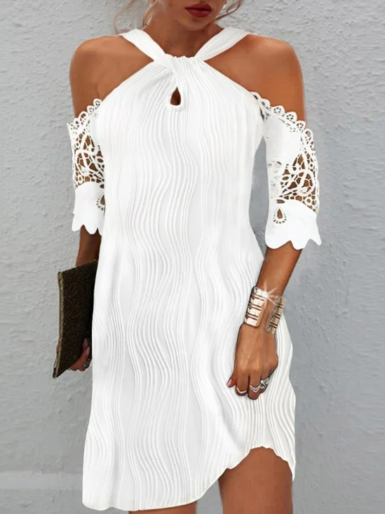 Loose Casual Lace Halter Dress
