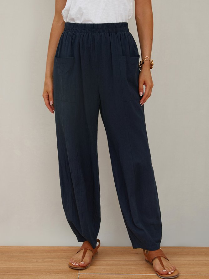 Plain Casual Casual Pants