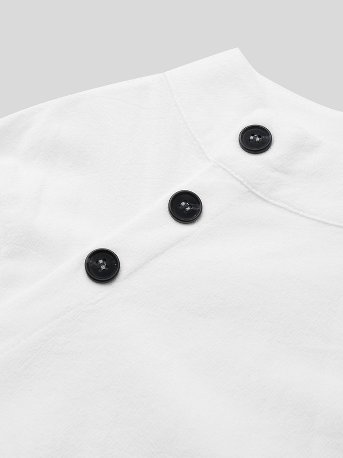 Regular Fit Casual Cotton And Linen Dress