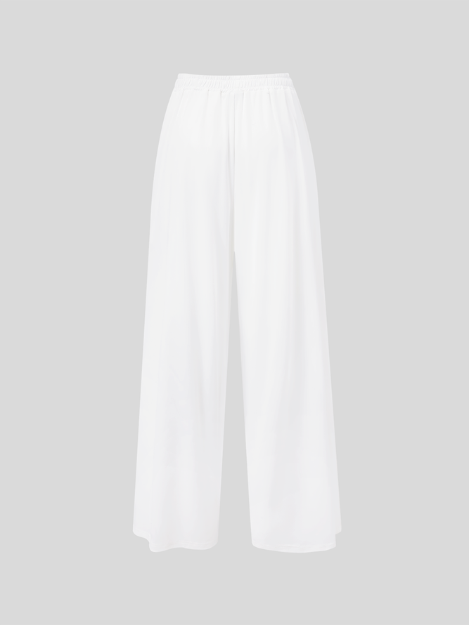 Crew Neck Plain Casual Two-Piece Set