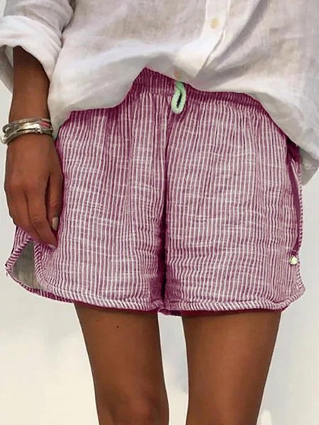 Cotton-Blend Casual Printed Shorts