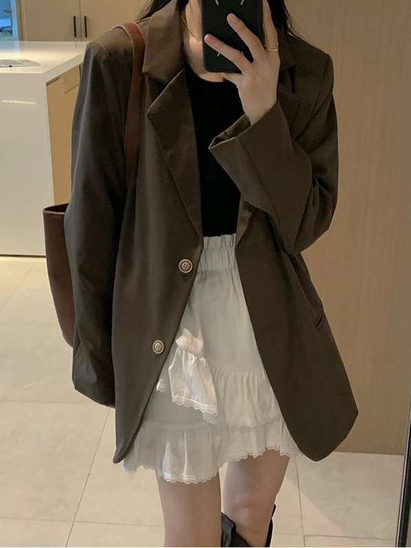 Simple Lapel Solid Blazer