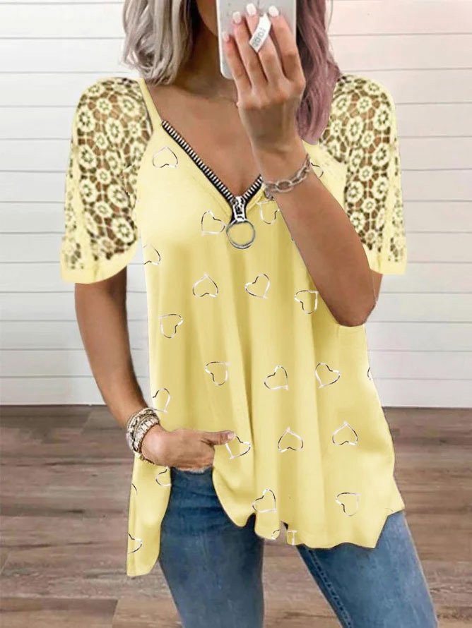 Casual Loose V Neck Tops