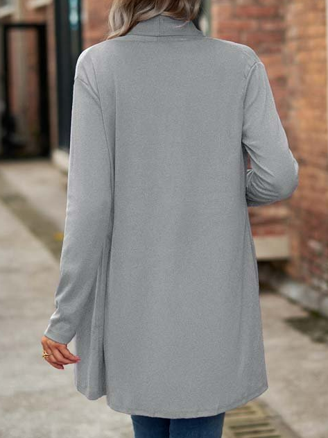 Draped Shape Plain Coat
