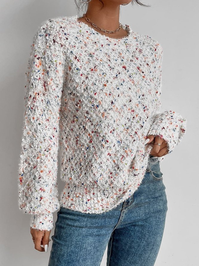 Wool/Knitting Ombre Crew Neck Sweater