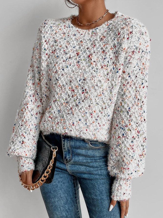 Wool/Knitting Ombre Crew Neck Sweater