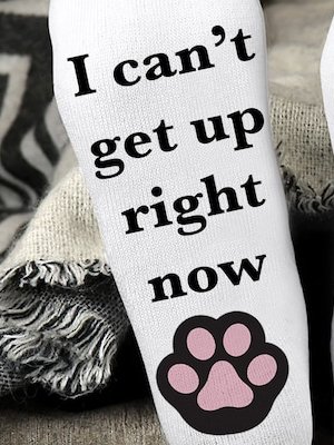 I Can’t Get Up Right Now Casual Letter Print Cotton Socks